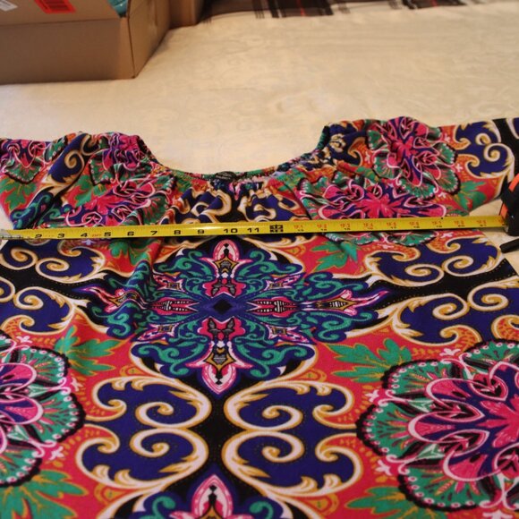 Win Win Colorful Bell Sleeve Tunic Top/Mini Dress Size Large/XL Fun and Funky - Picture 5 of 11